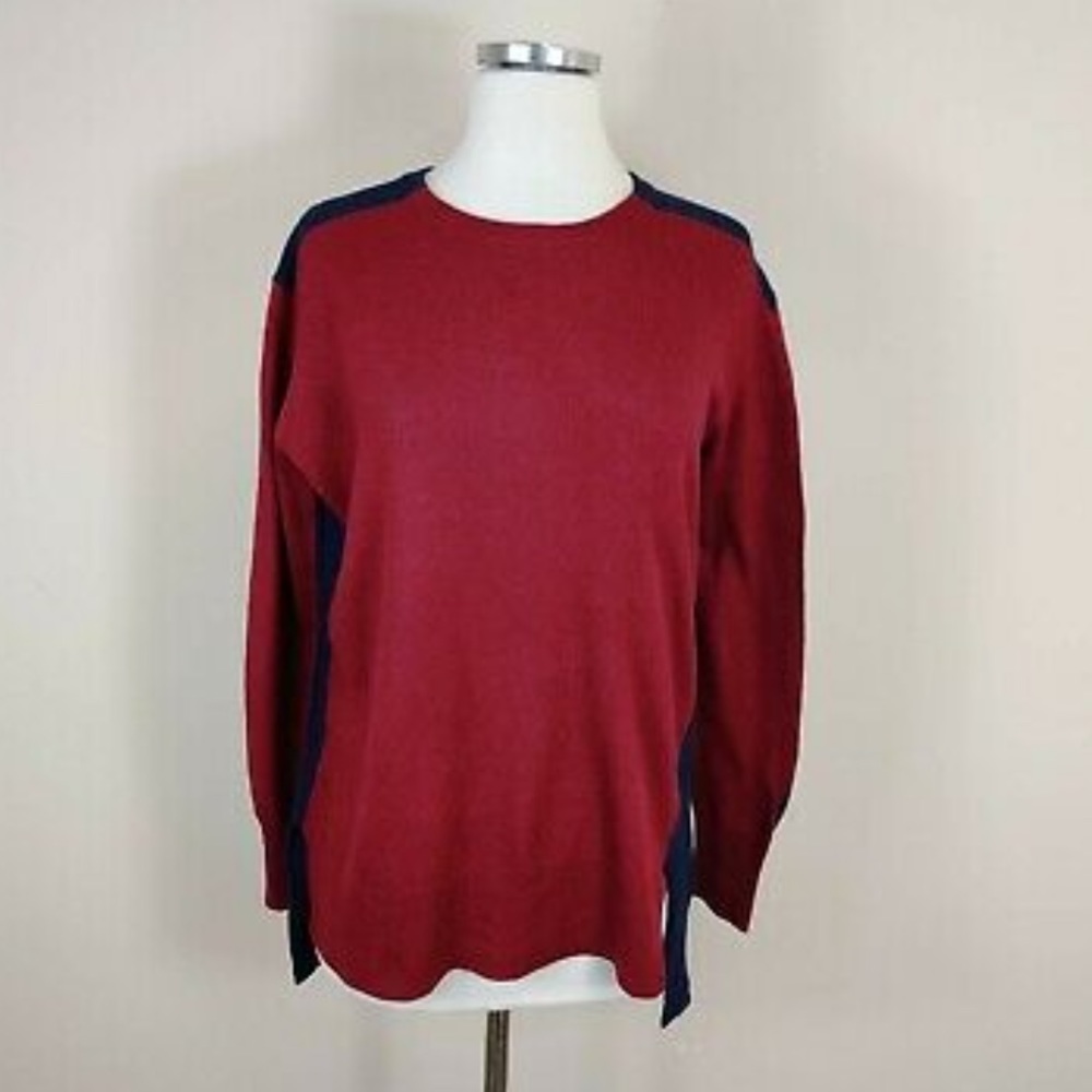 J Crew High Low Color Block Sweater Wool Blend Sweater